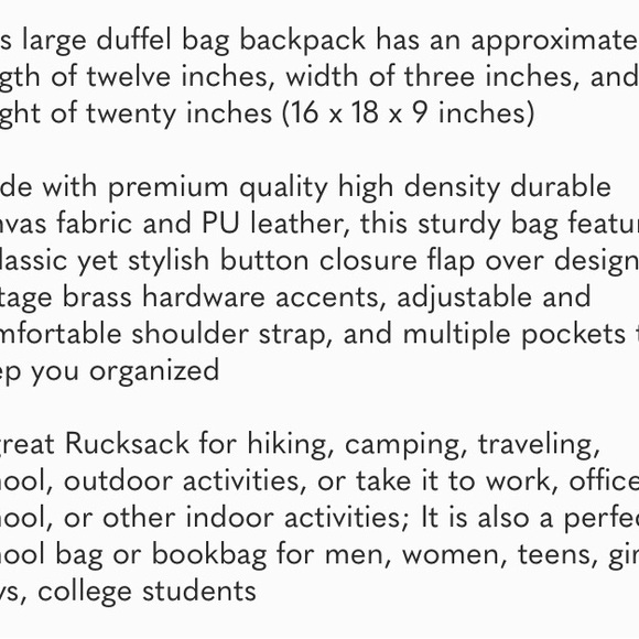Men\'s Vintage Canvas Backpack Brown